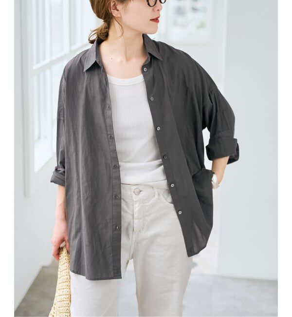 Spick and Span「《新色有り / 追加》ガーメントダイカシュクールシャツ」|シャツ・ブラウス|