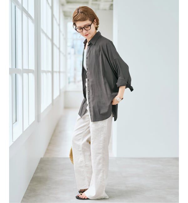 Spick and Span「《新色有り / 追加》ガーメントダイカシュクールシャツ」|シャツ・ブラウス|