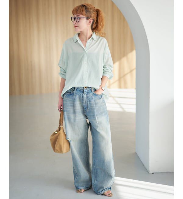 Spick and Span「《新色有り / 追加》ガーメントダイカシュクールシャツ」|シャツ・ブラウス|