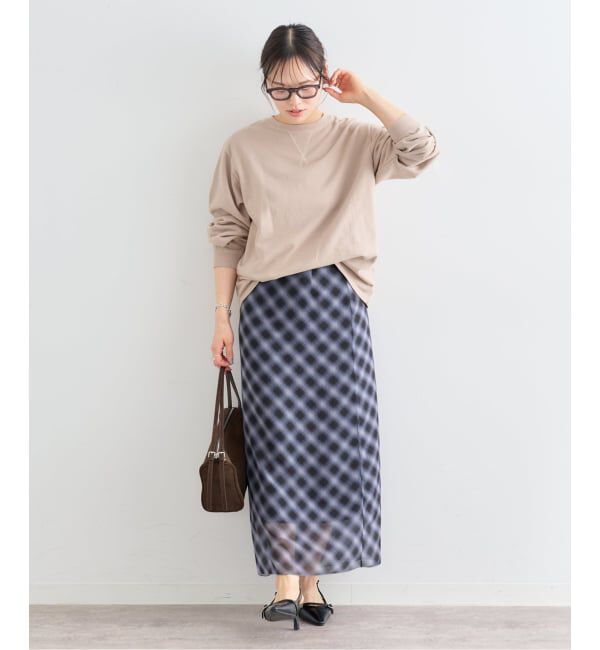 U by SPICK&SPAN「シアーチェックタイトスカート」|スカート|