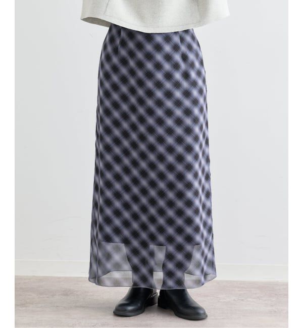 U by SPICK&SPAN「シアーチェックタイトスカート」|スカート|