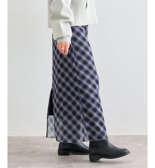 U by SPICK&SPAN「シアーチェックタイトスカート」|スカート|