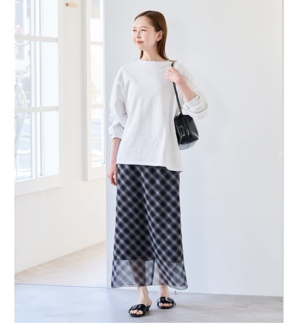 U by SPICK&SPAN「シアーチェックタイトスカート」|スカート|