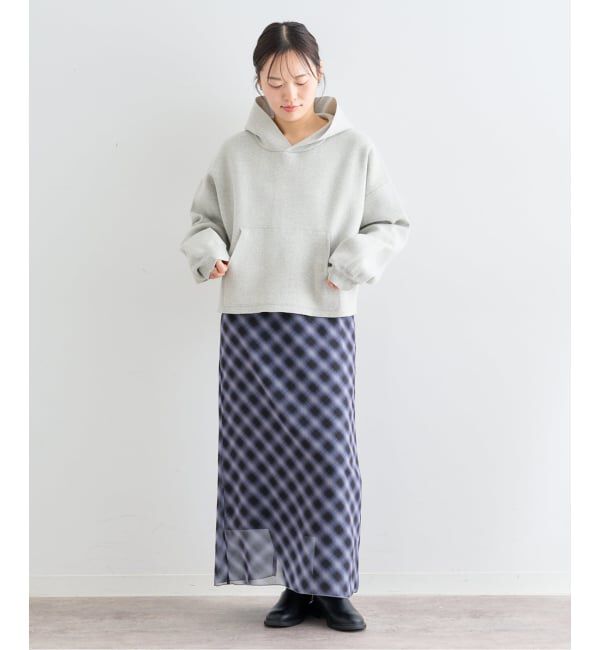 U by SPICK&SPAN「シアーチェックタイトスカート」|スカート|