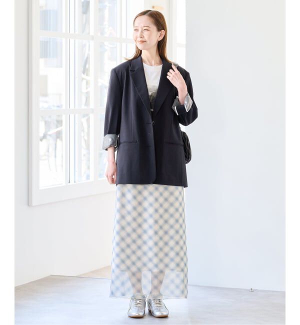 U by SPICK&SPAN「シアーチェックタイトスカート」|スカート|