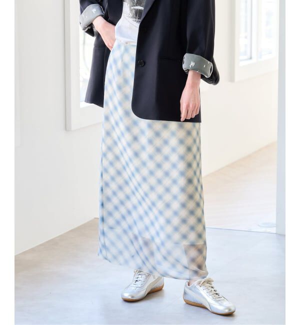 U by SPICK&SPAN「シアーチェックタイトスカート」|スカート|