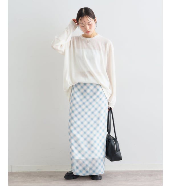 U by SPICK&SPAN「シアーチェックタイトスカート」|スカート|