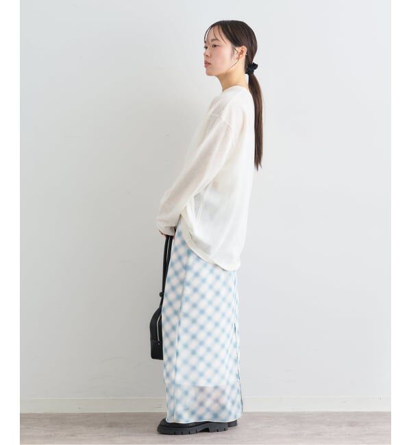 U by SPICK&SPAN「シアーチェックタイトスカート」|スカート|