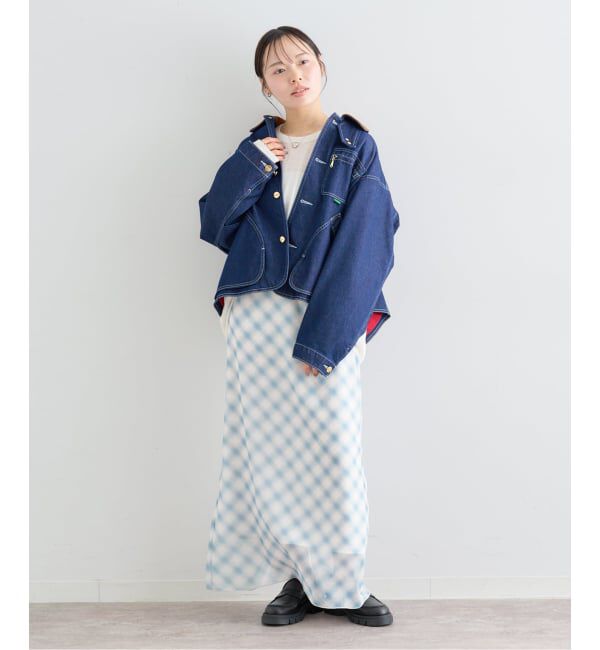 U by SPICK&SPAN「シアーチェックタイトスカート」|スカート|