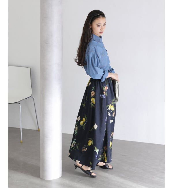  「【洗える】ボタニカルプリントスカート」|スカート|