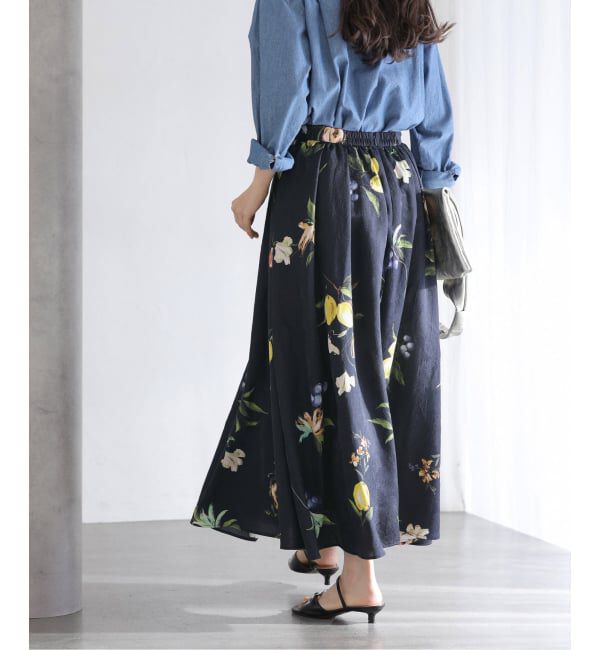  「《追加》【洗える】ボタニカルプリントスカート」|スカート|