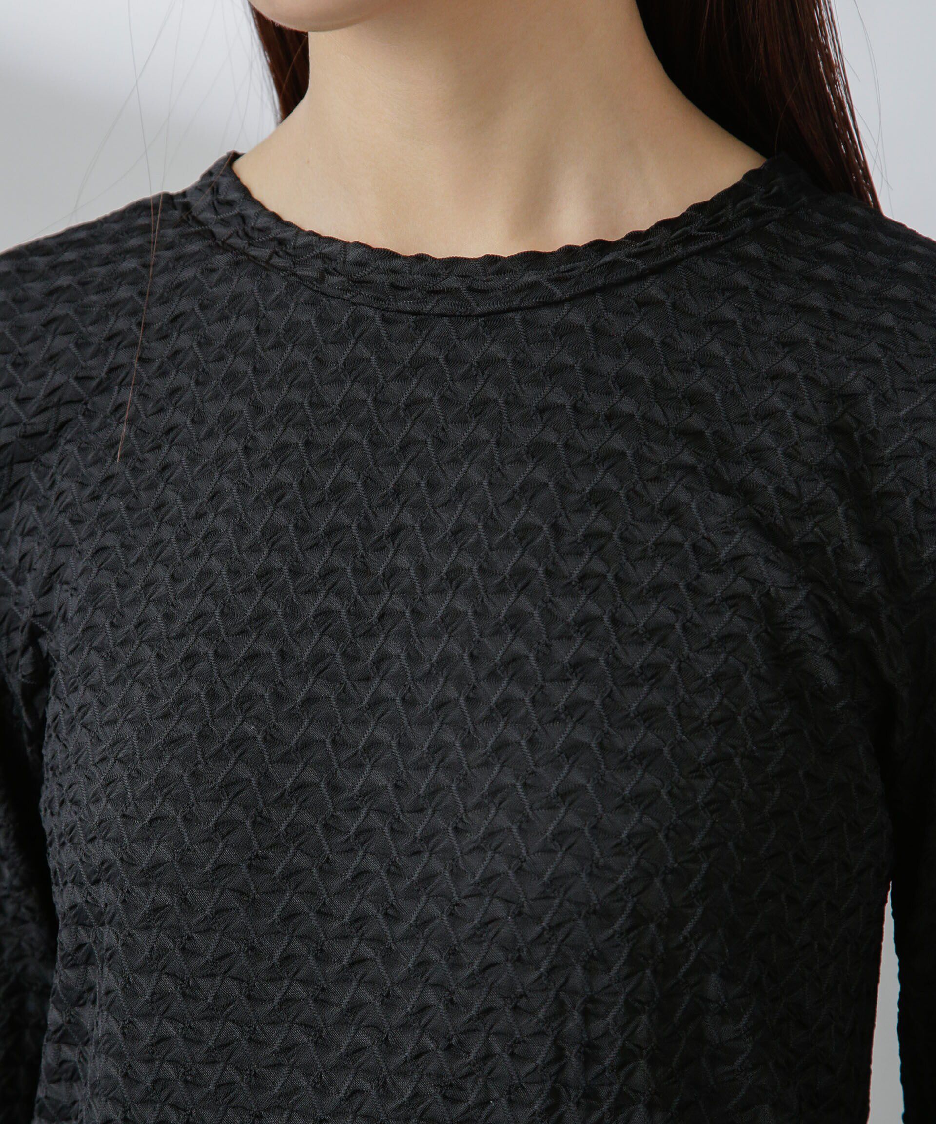 nano･universe「前後2wayシャーリングカットトップス」|Tシャツ・カットソー|