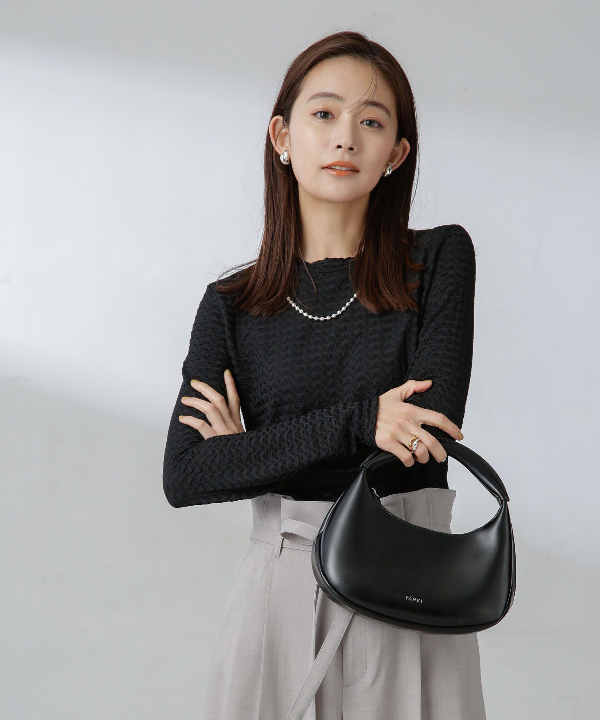 nano･universe「前後2wayシャーリングカットトップス」|Tシャツ・カットソー|