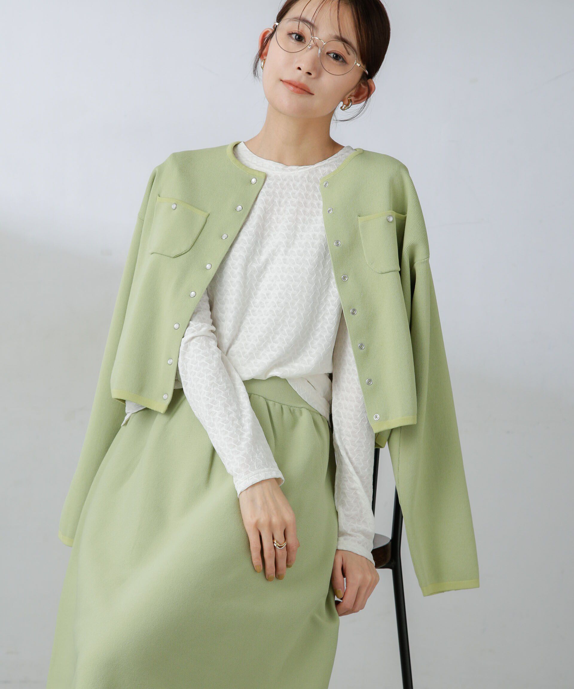 nano･universe「前後2wayシャーリングカットトップス」|Tシャツ・カットソー|