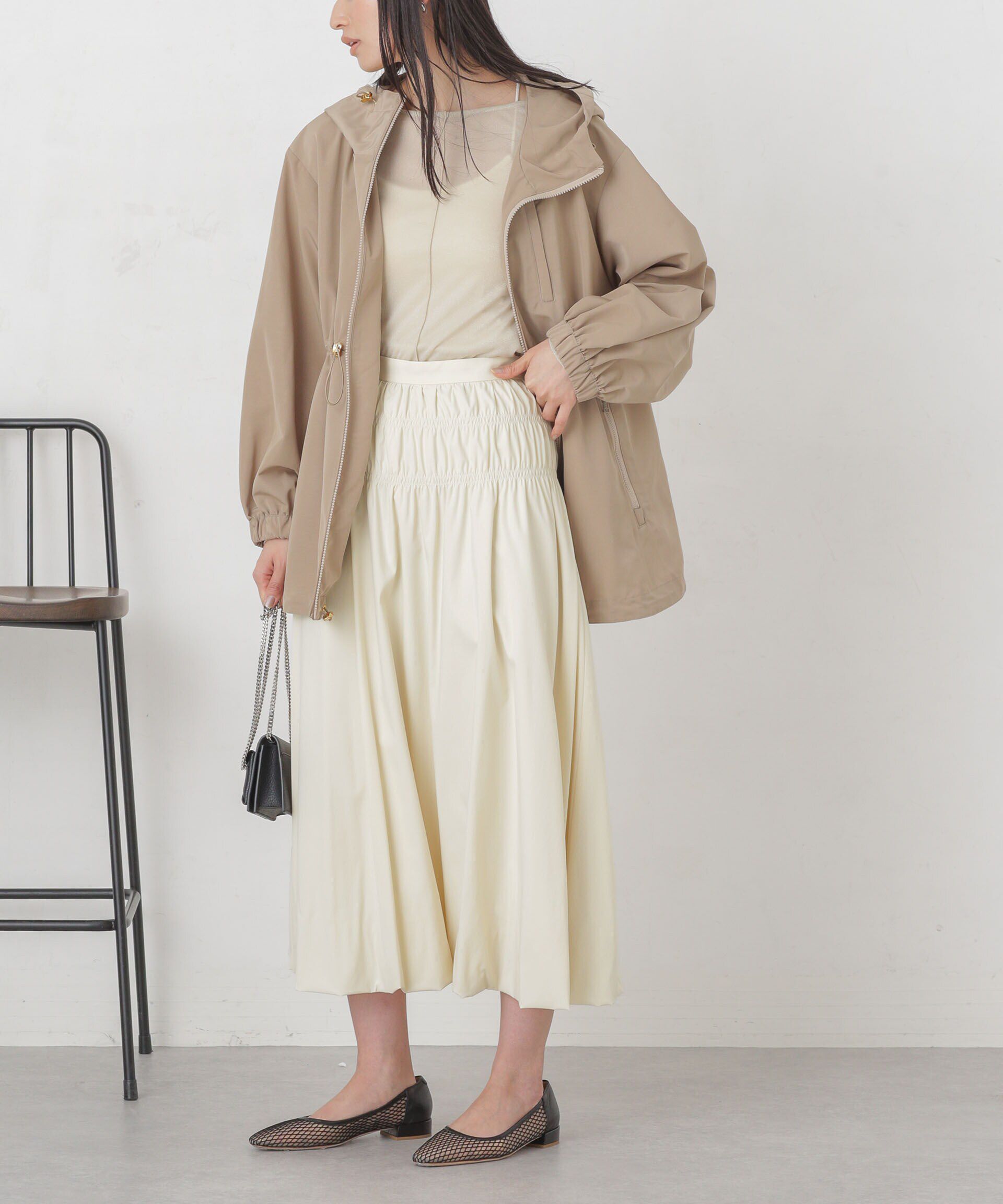 nano･universe「シャーリングギャザーバルーンスカート」|スカート|