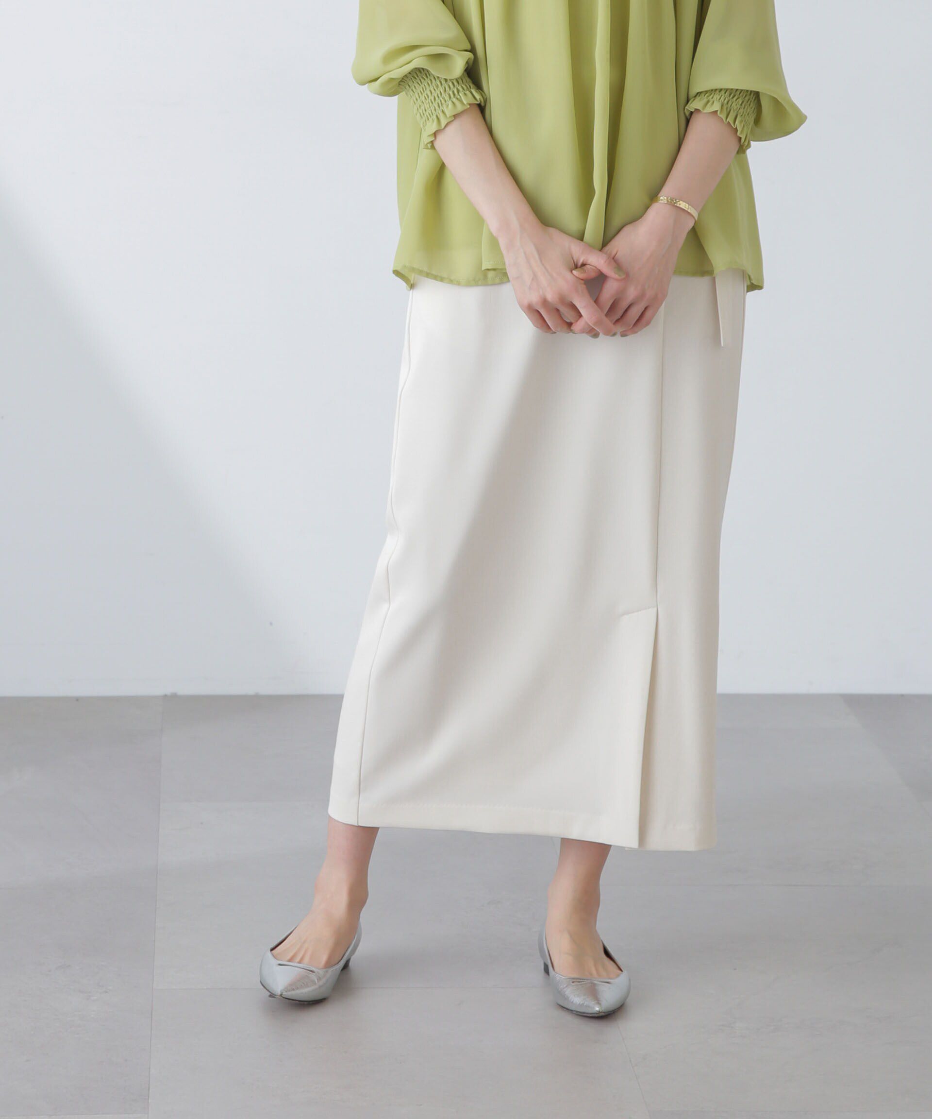 nano･universe「多機能素材サイドベルトストラップ風スカート(セットアップ可）」|スカート|アイボリー7