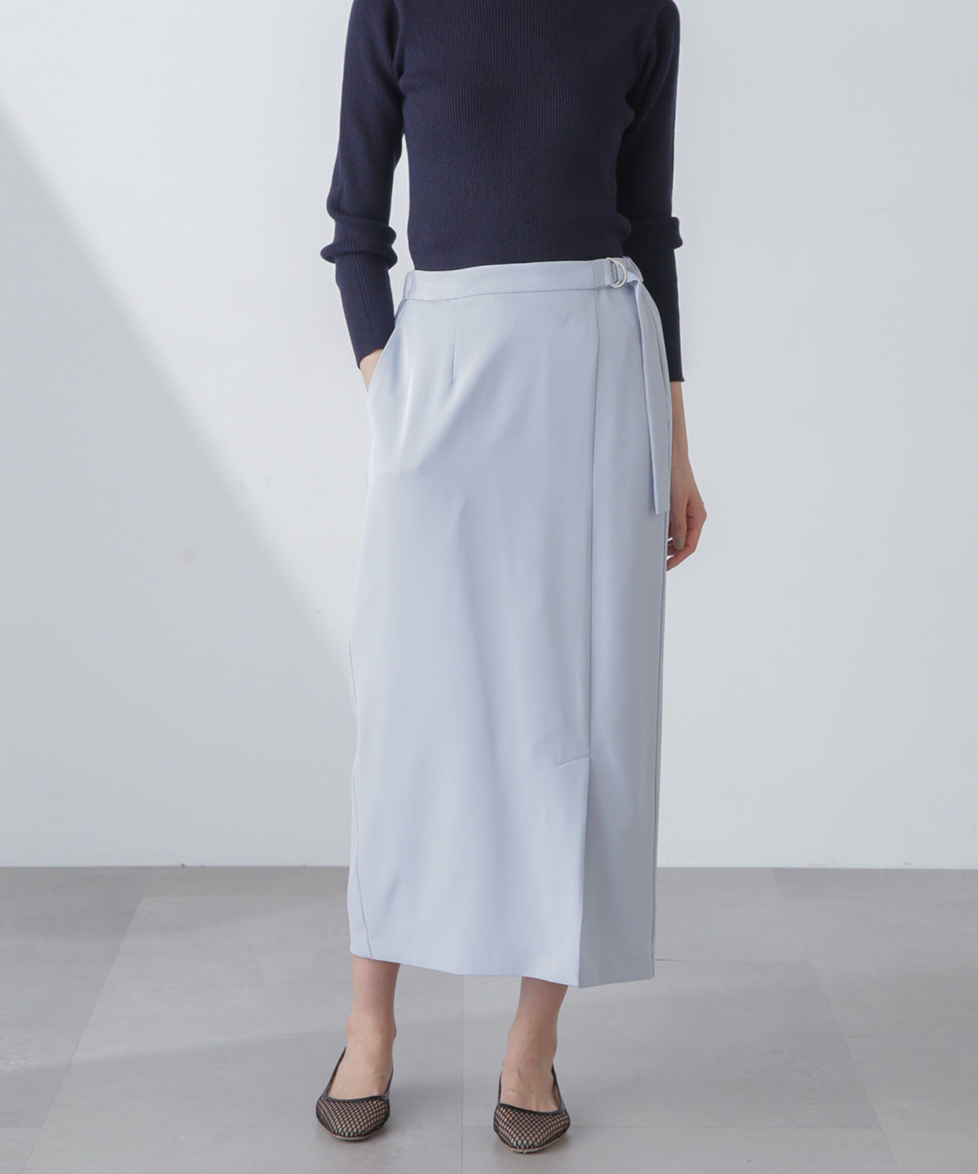 nano･universe「多機能素材サイドベルトストラップ風スカート(セットアップ可）」|スカート|