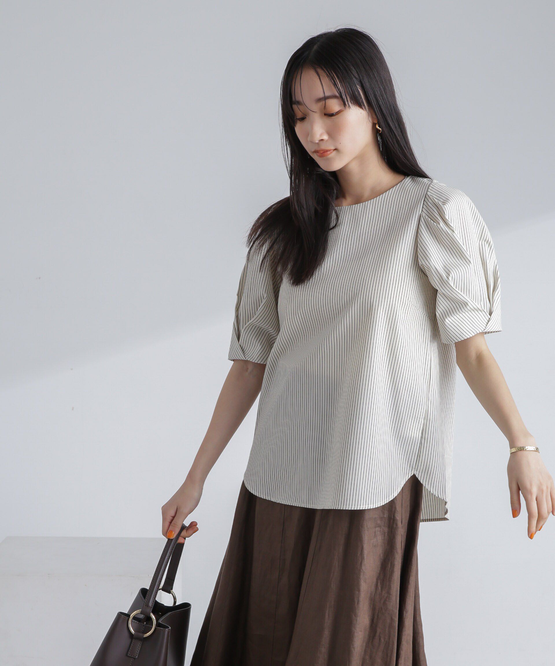 nano･universe「変形スリーブプルオーバーブラウス」|シャツ・ブラウス|