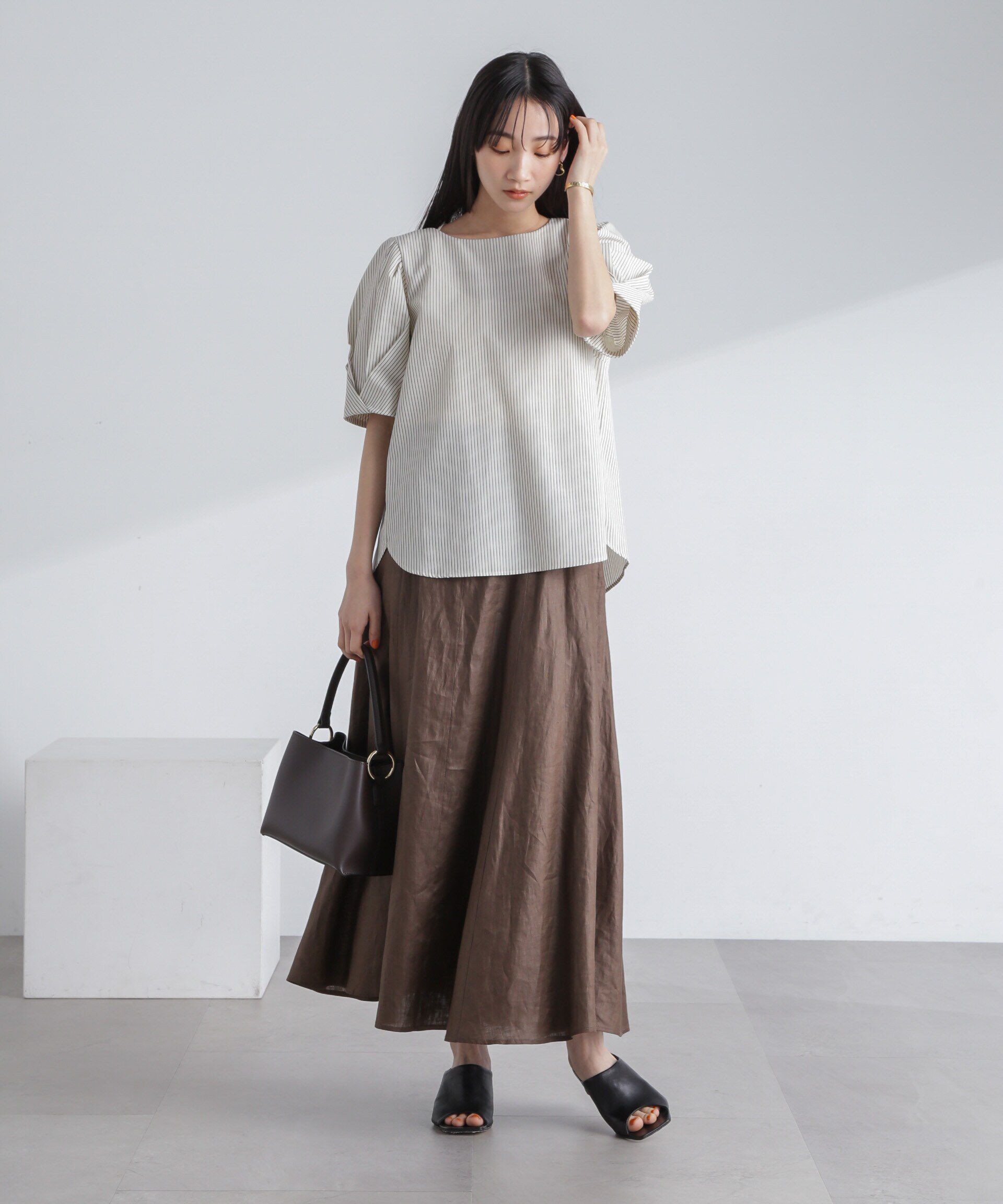 nano･universe「変形スリーブプルオーバーブラウス」|シャツ・ブラウス|