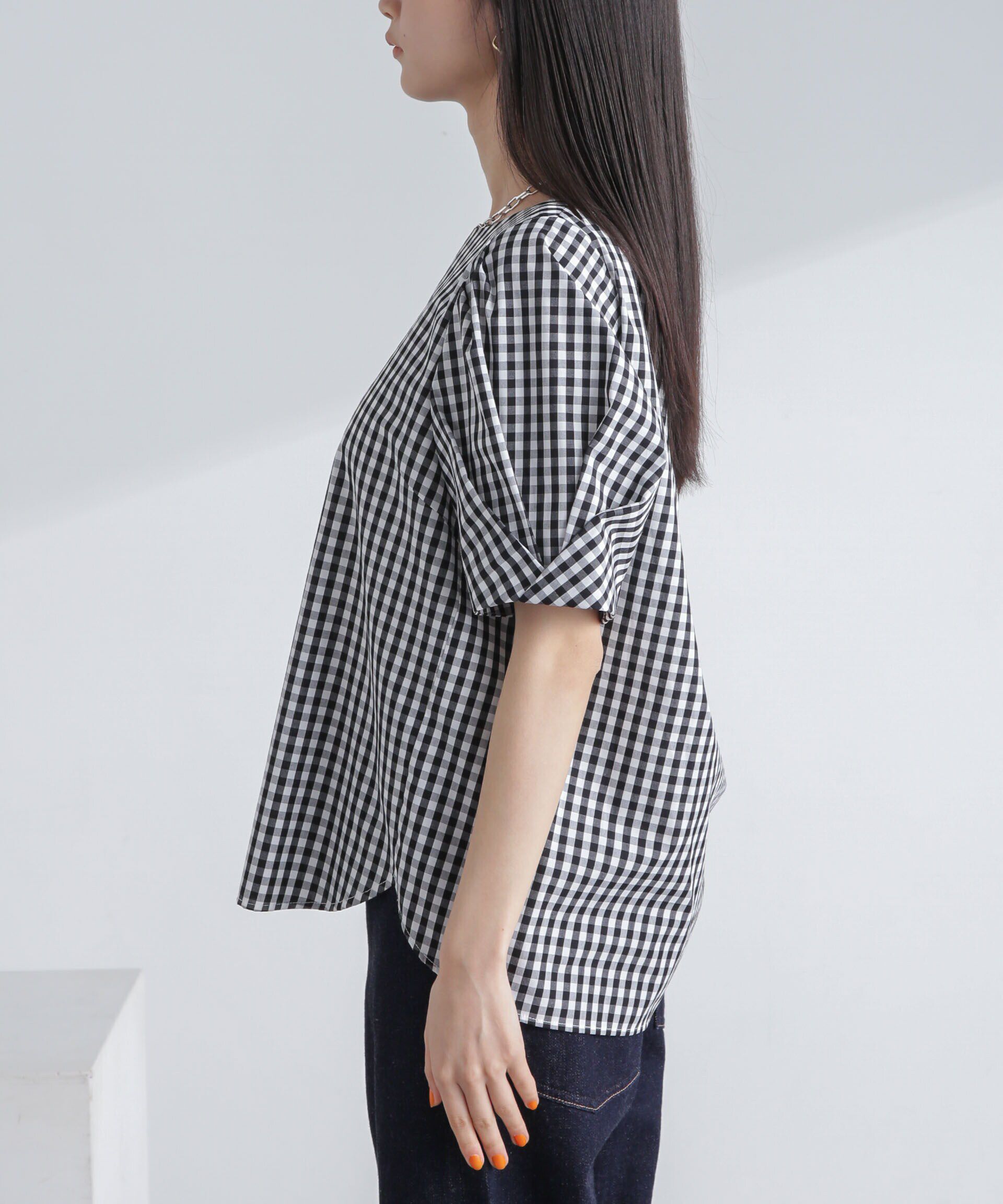 nano･universe「変形スリーブプルオーバーブラウス」|シャツ・ブラウス|