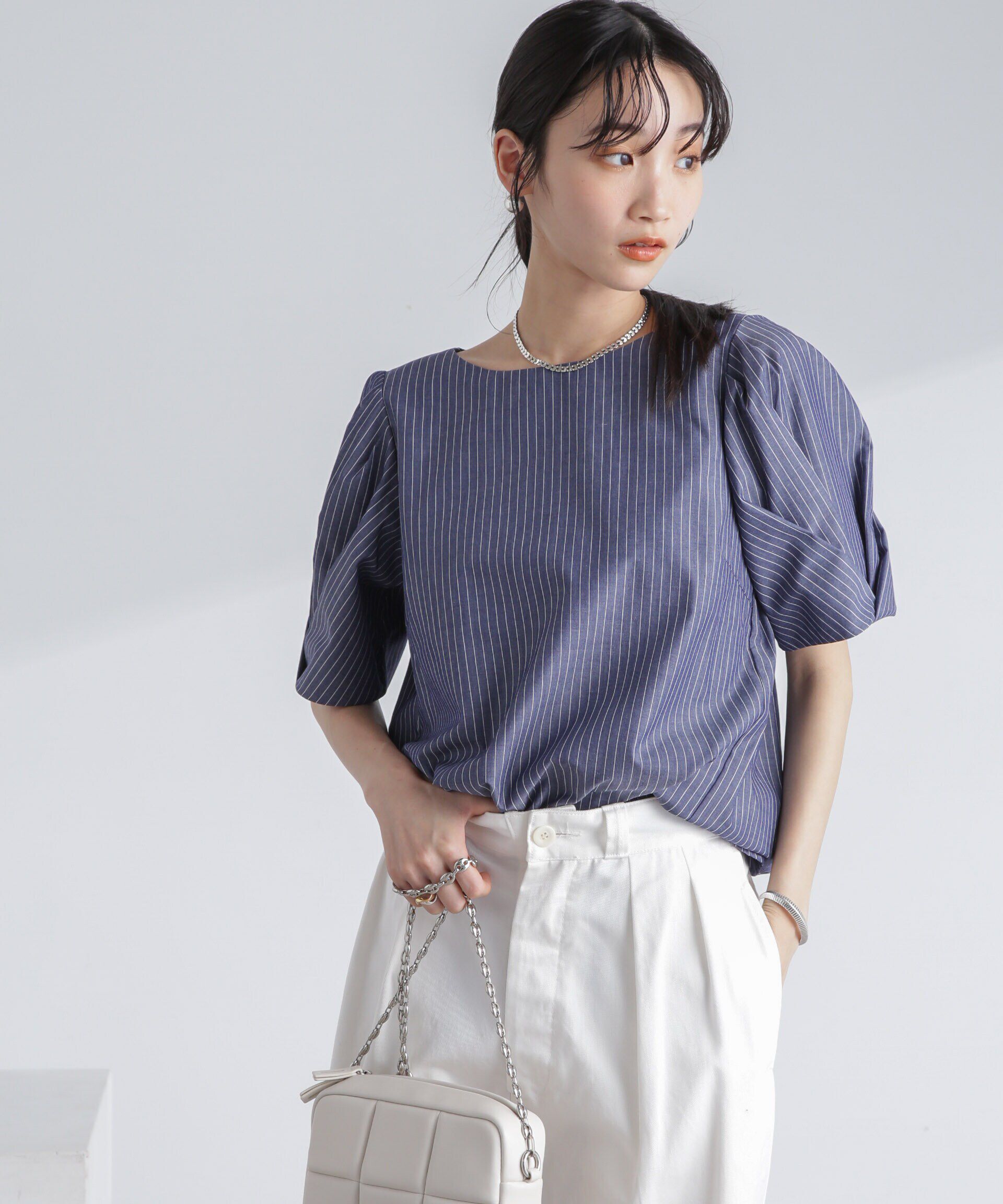 nano･universe「変形スリーブプルオーバーブラウス」|シャツ・ブラウス|