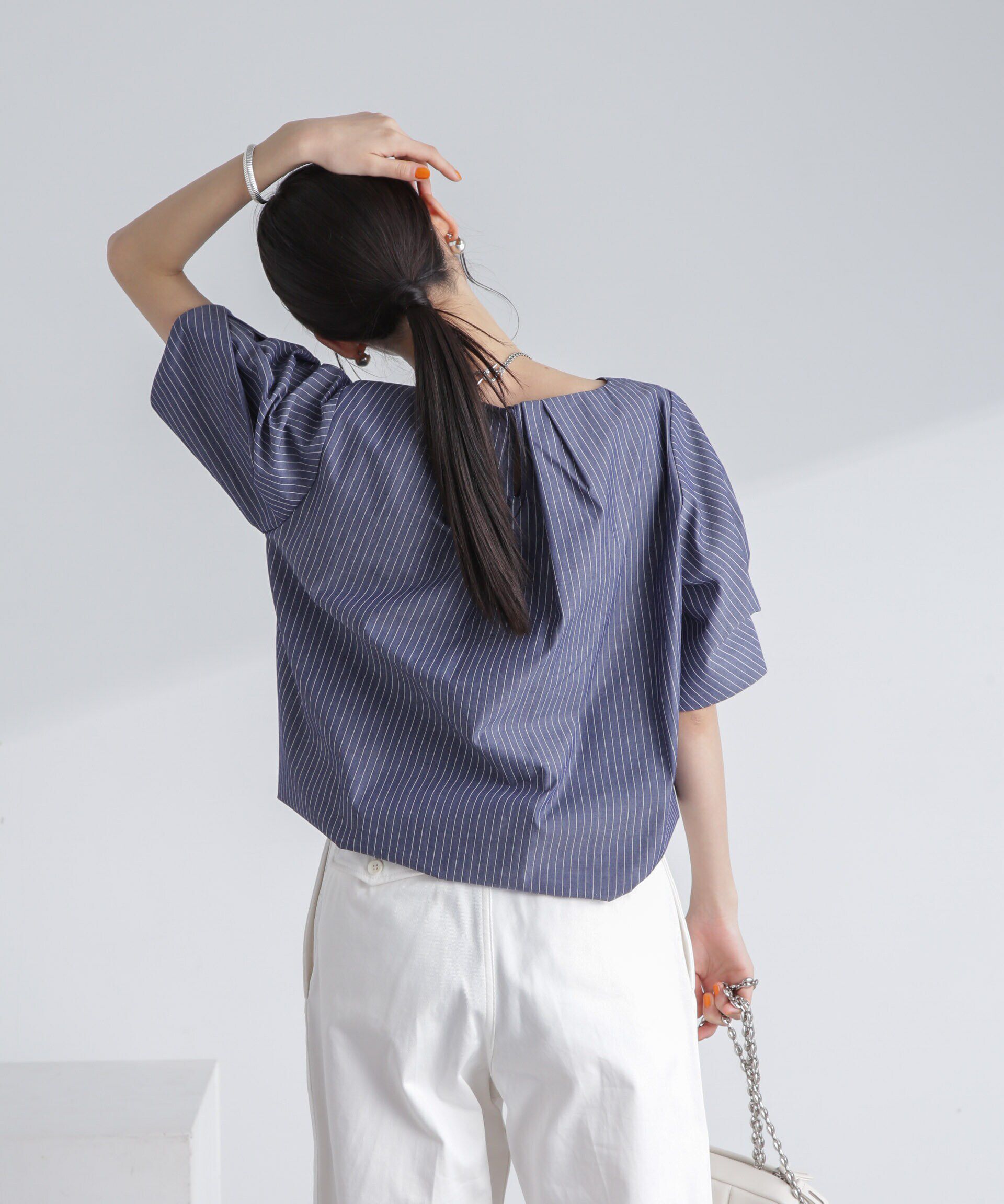 nano･universe「変形スリーブプルオーバーブラウス」|シャツ・ブラウス|