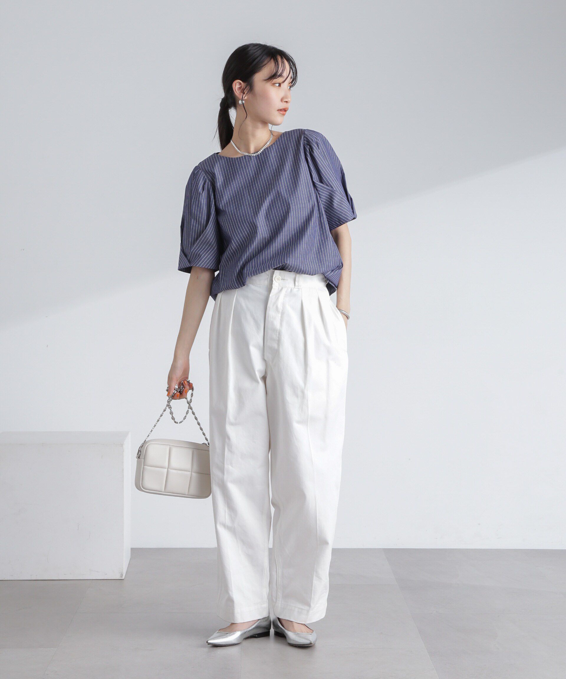 nano･universe「変形スリーブプルオーバーブラウス」|シャツ・ブラウス|