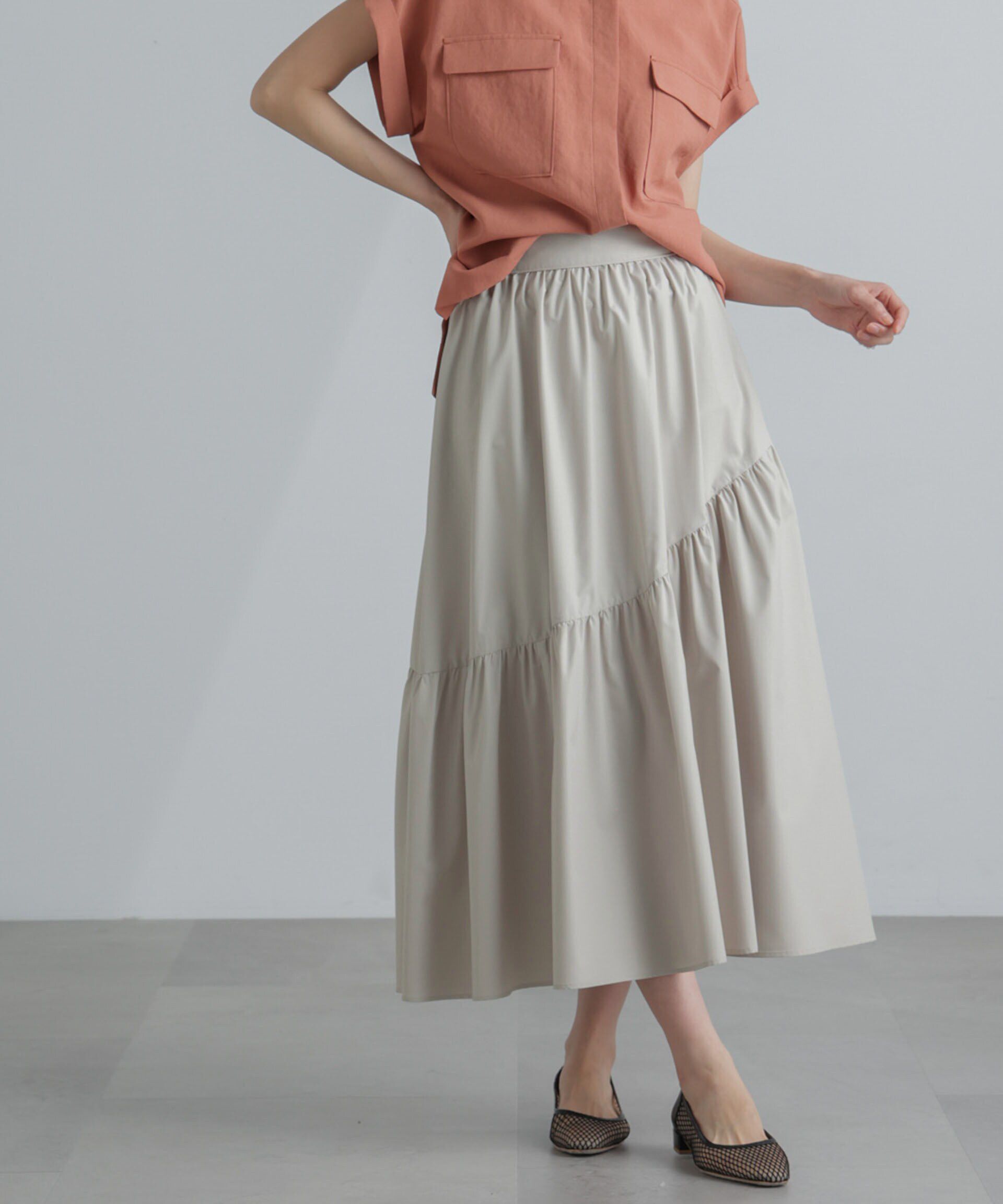 nano･universe「<撥水機能><ウォッシャブル>MINOTECH(R) アシメティアードギャザースカート」|スカート|