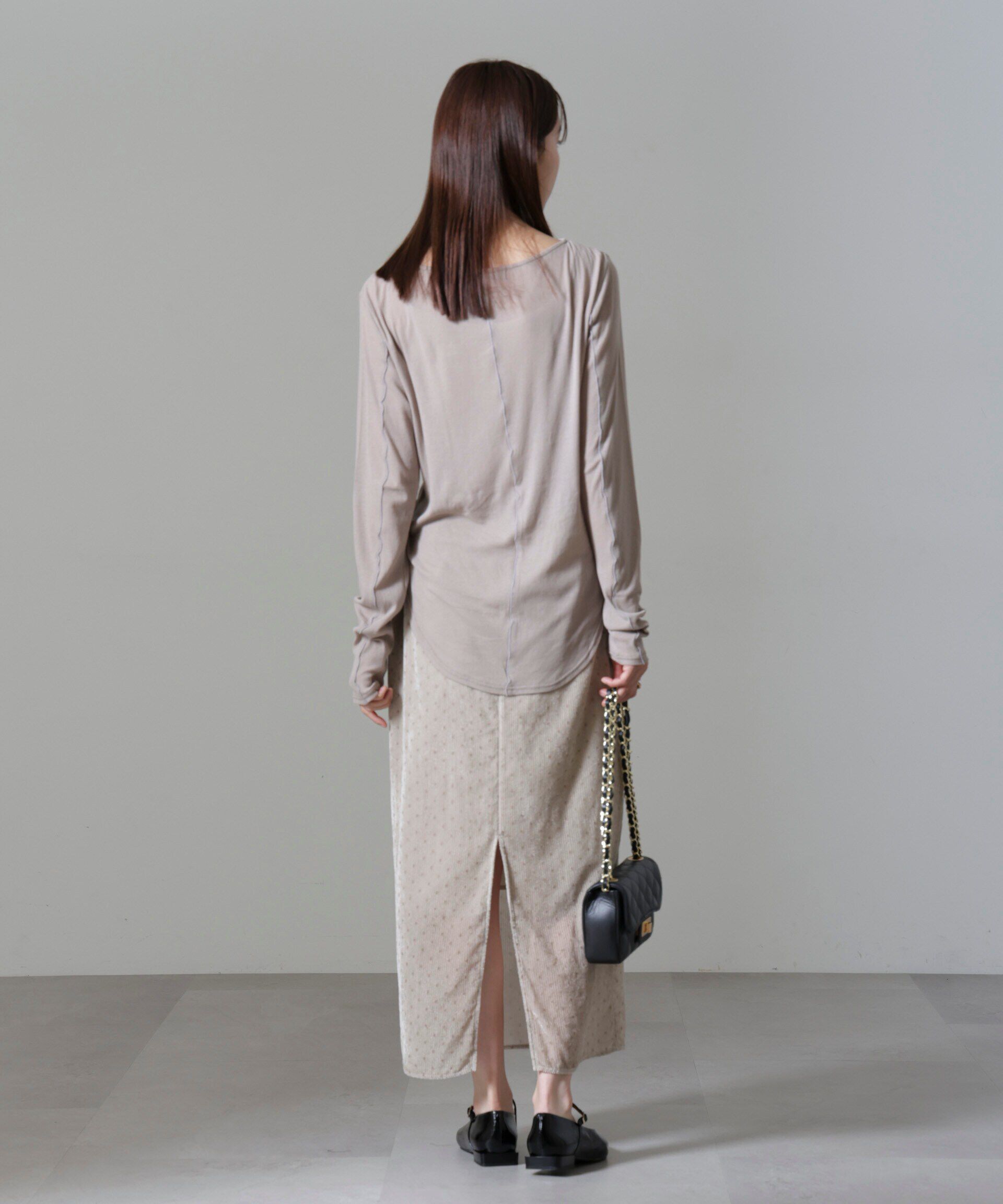 nano･universe「ストライプベロアIラインスカート」|スカート|