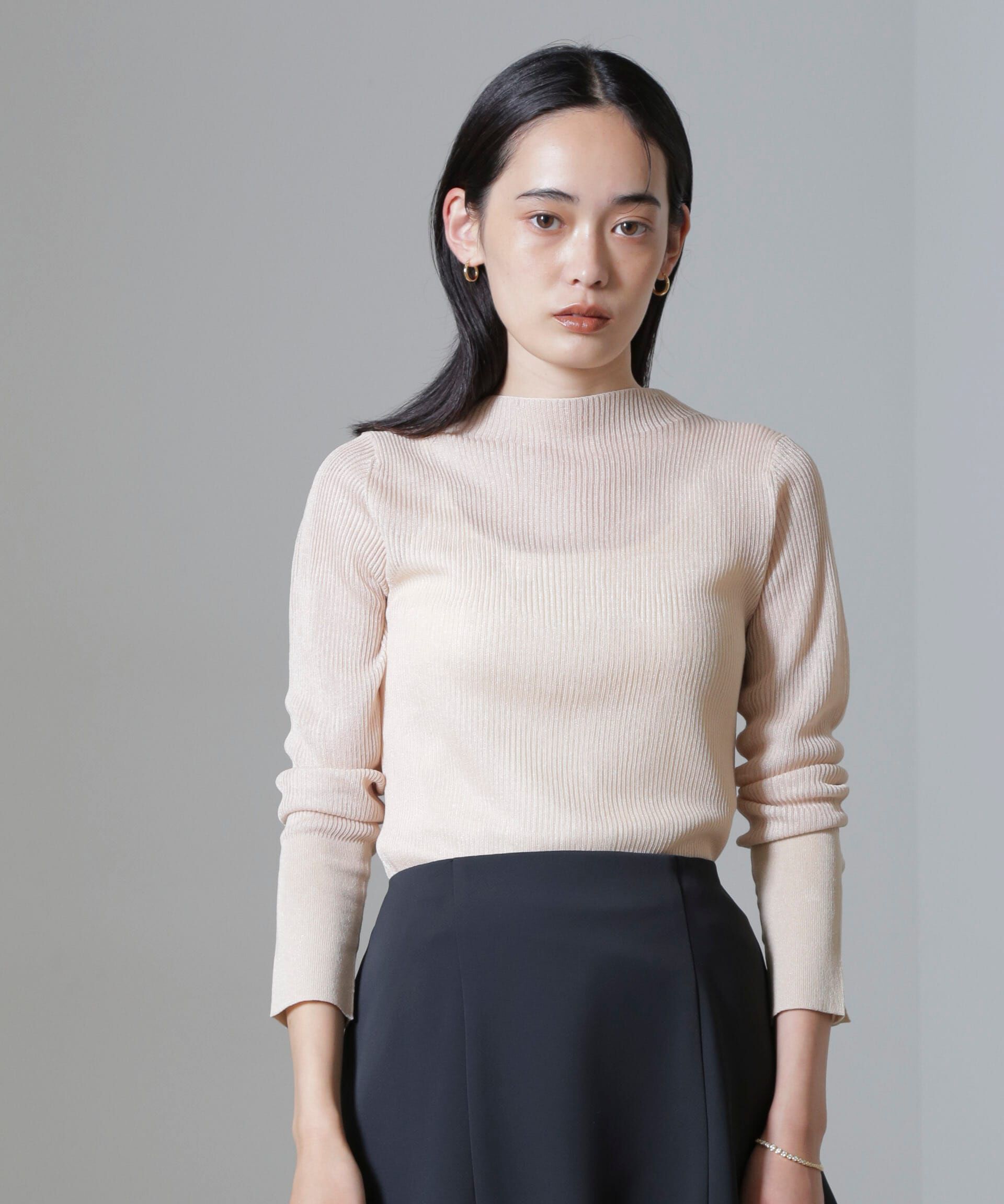 nano･universe「シアーブライトリブニットプルオーバー」|ニット・セーター|