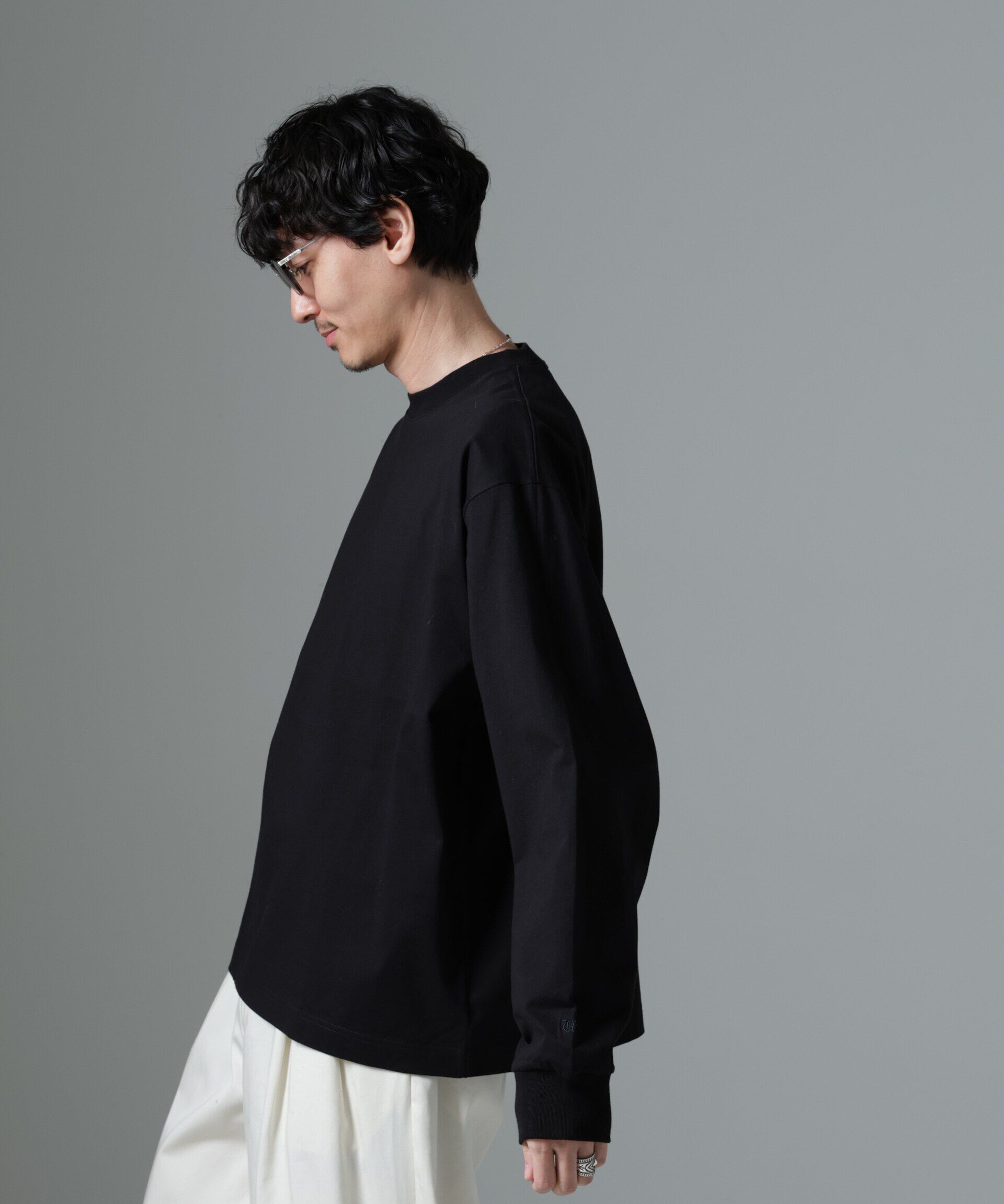 nano･universe「ビッグシルエットワンポイントTシャツ 長袖」|Tシャツ・カットソー|