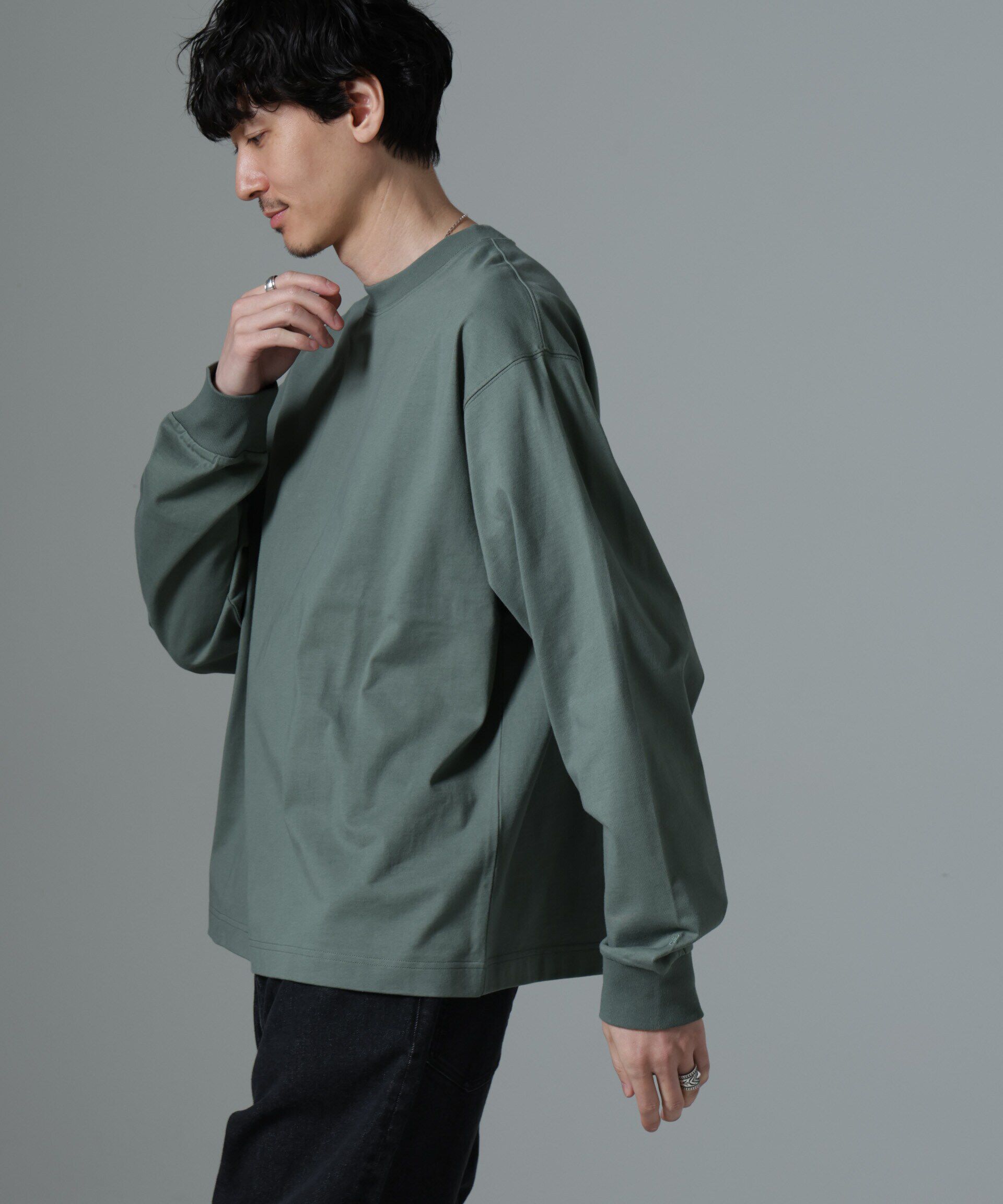 nano･universe「ビッグシルエットワンポイントTシャツ 長袖」|Tシャツ・カットソー|