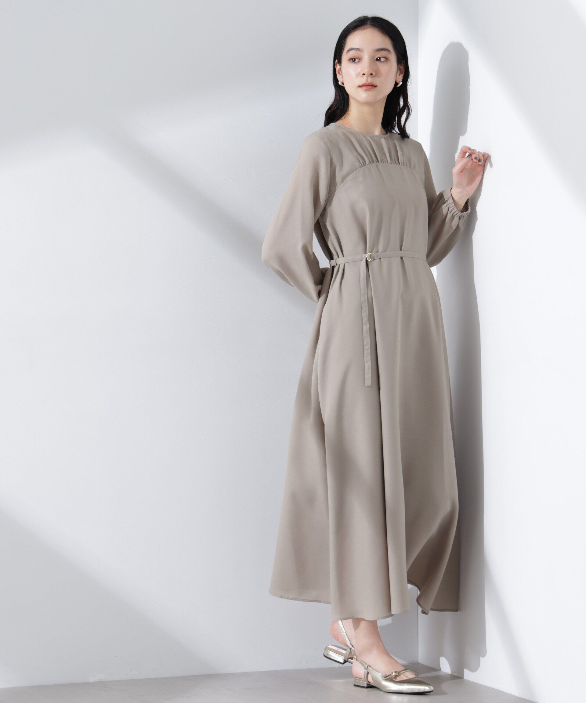 nano･universe「ベルト付きビエラワンピース」|ワンピース|