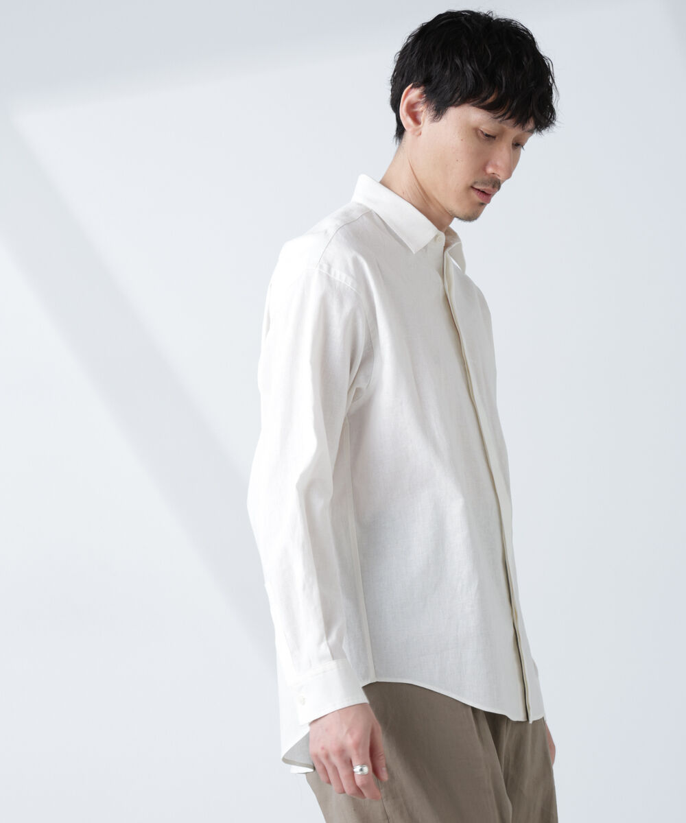nano･universe「「BELGIUM LINEN FABRICS」リネンコットンレギュラーシャツ」|シャツ・ブラウス|