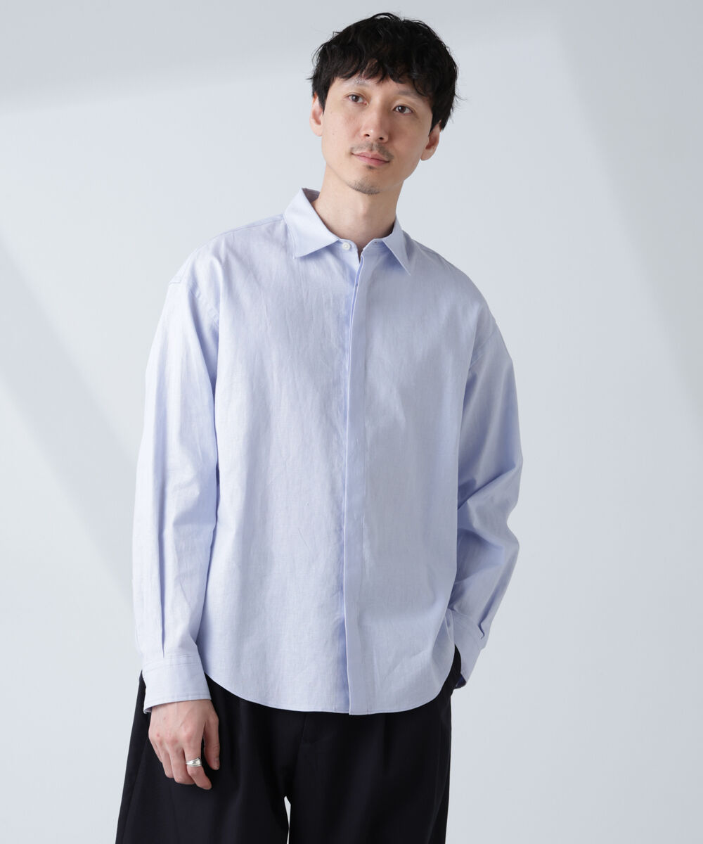 nano･universe「「BELGIUM LINEN FABRICS」リネンコットンレギュラーシャツ」|シャツ・ブラウス|