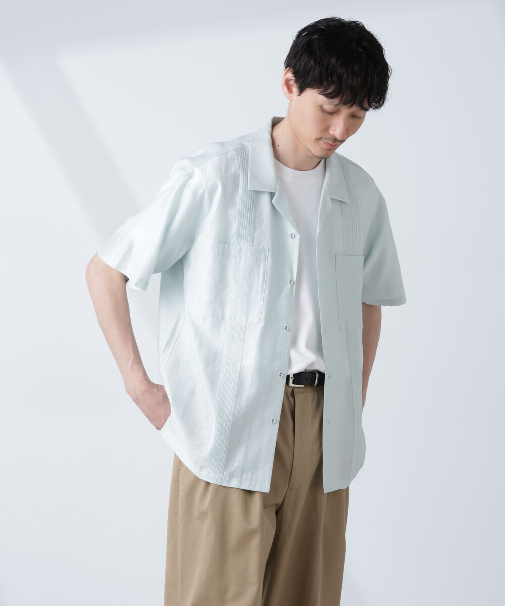 nano･universe「オープンカラーキューバシャツ」|シャツ・ブラウス|