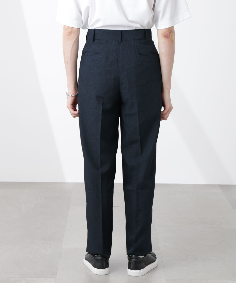 nano･universe「テックリネンリラックスタックテーパードパンツ」|チノ|