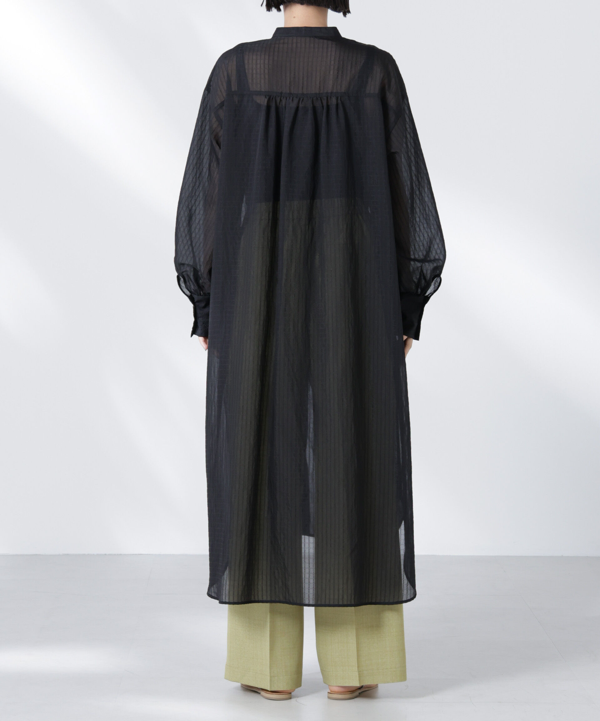 nano･universe「シアーストライプシャツワンピース」|ワンピース|