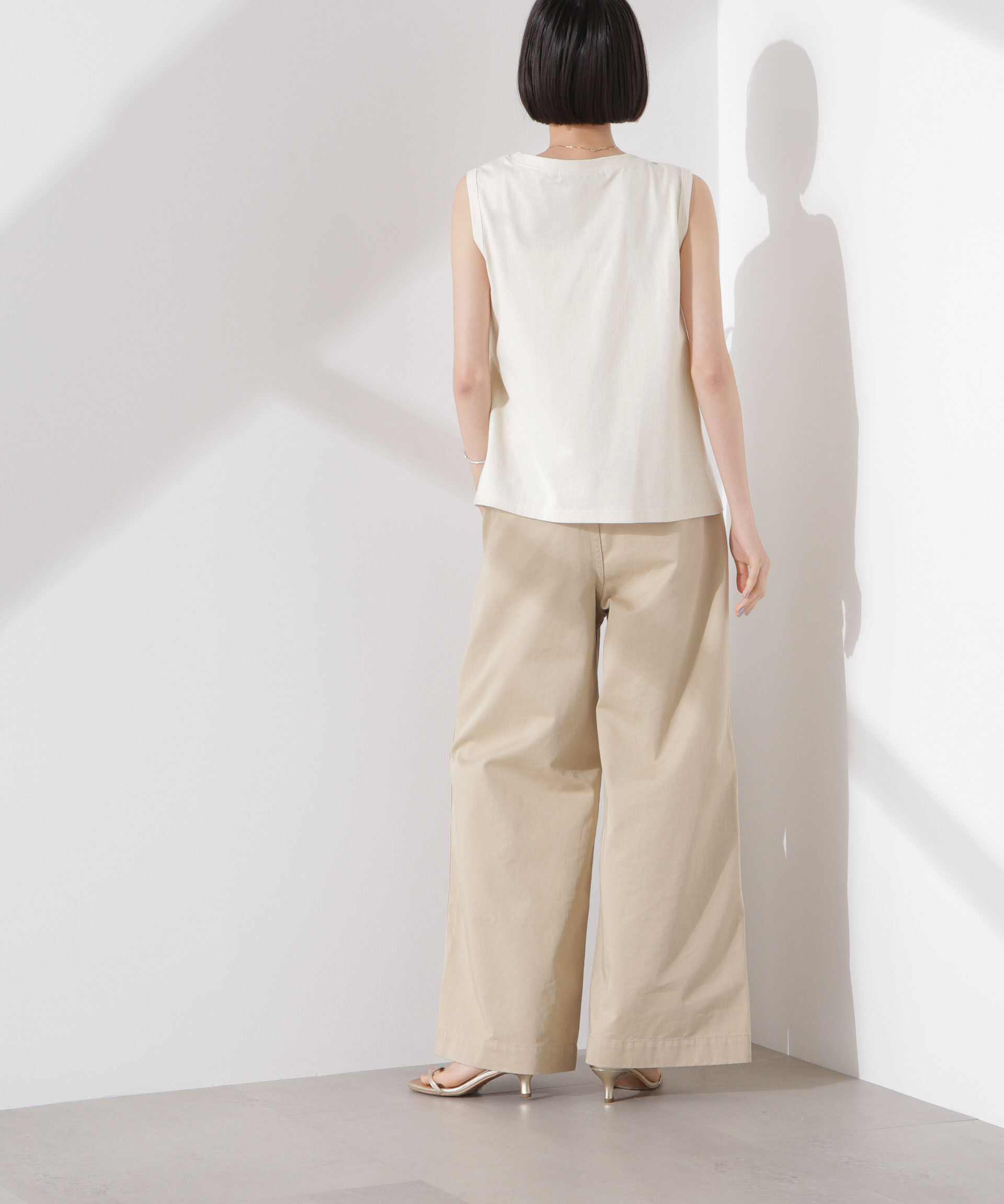 nano･universe「ドライタッチ天竺リボン結びディティールトップス」|Tシャツ・カットソー|