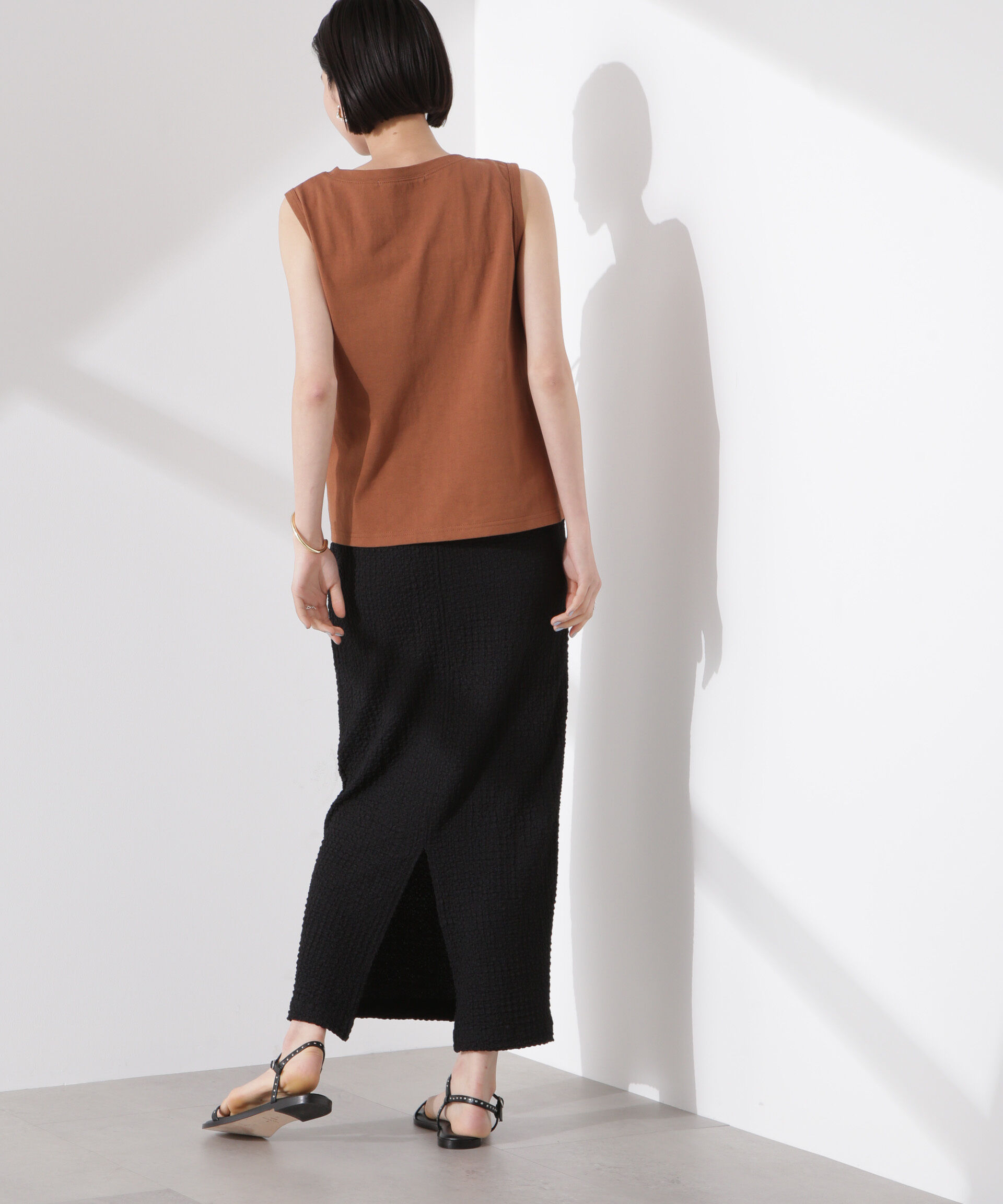 nano･universe「ドライタッチ天竺リボン結びディティールトップス」|Tシャツ・カットソー|