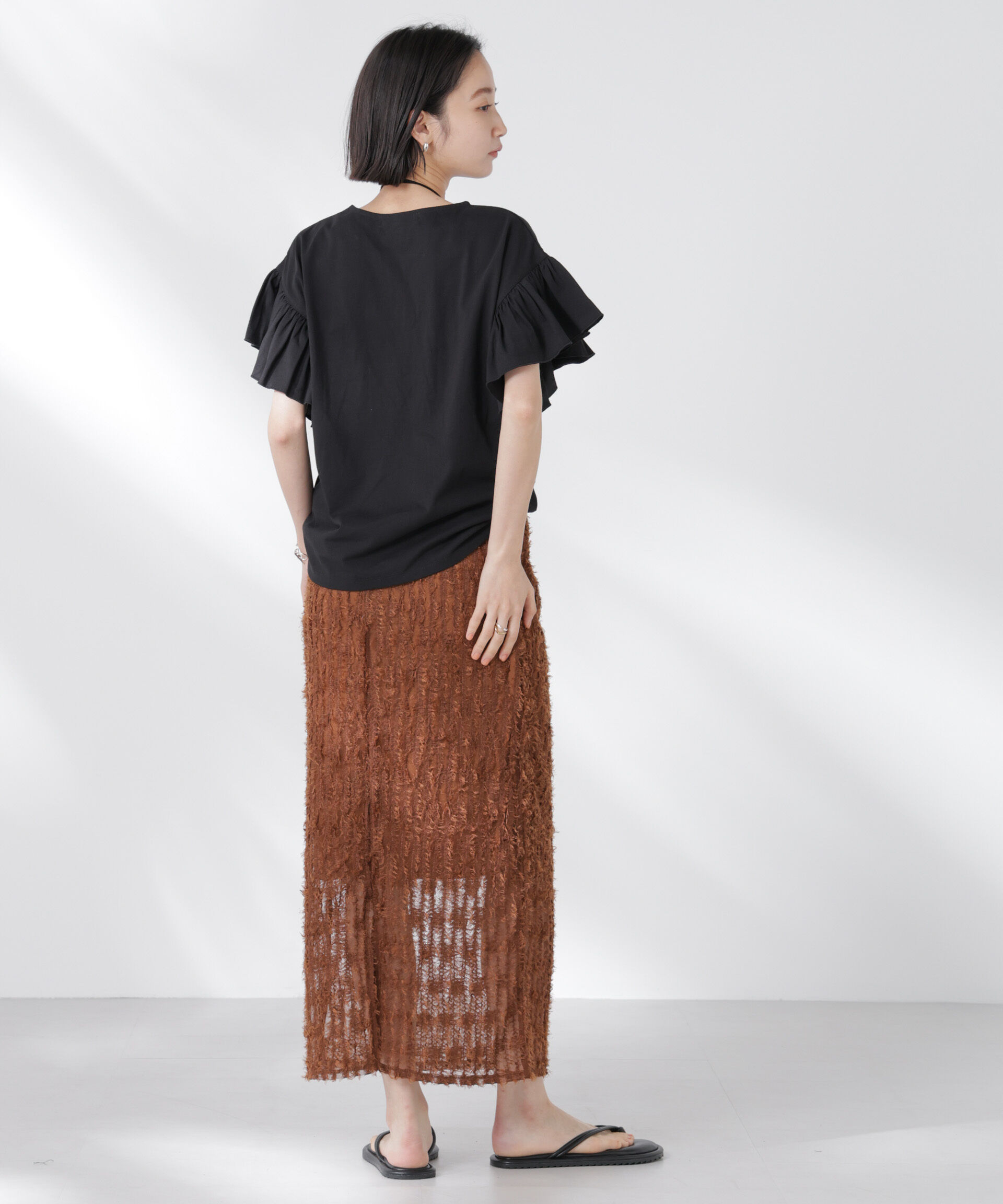 nano･universe「STORATECH 機能素材フレアデザインスリーブトップス」|Tシャツ・カットソー|