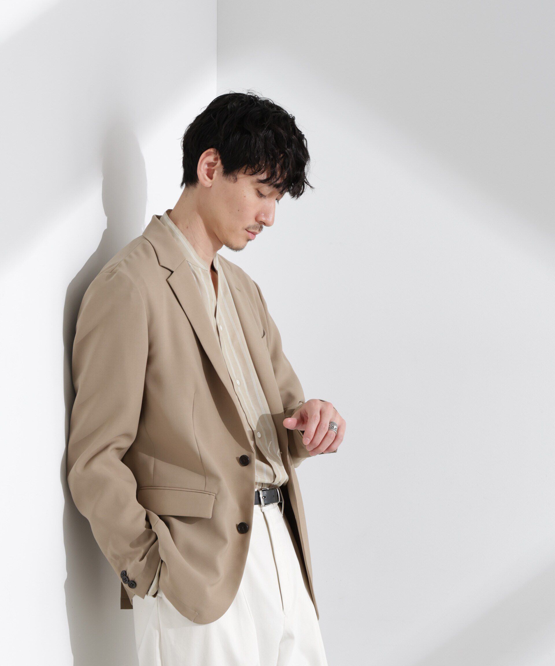  「「N JACKET PREMIUM」強撚ピケストレッチジャケット(セットアップ可)」|テーラードジャケット|