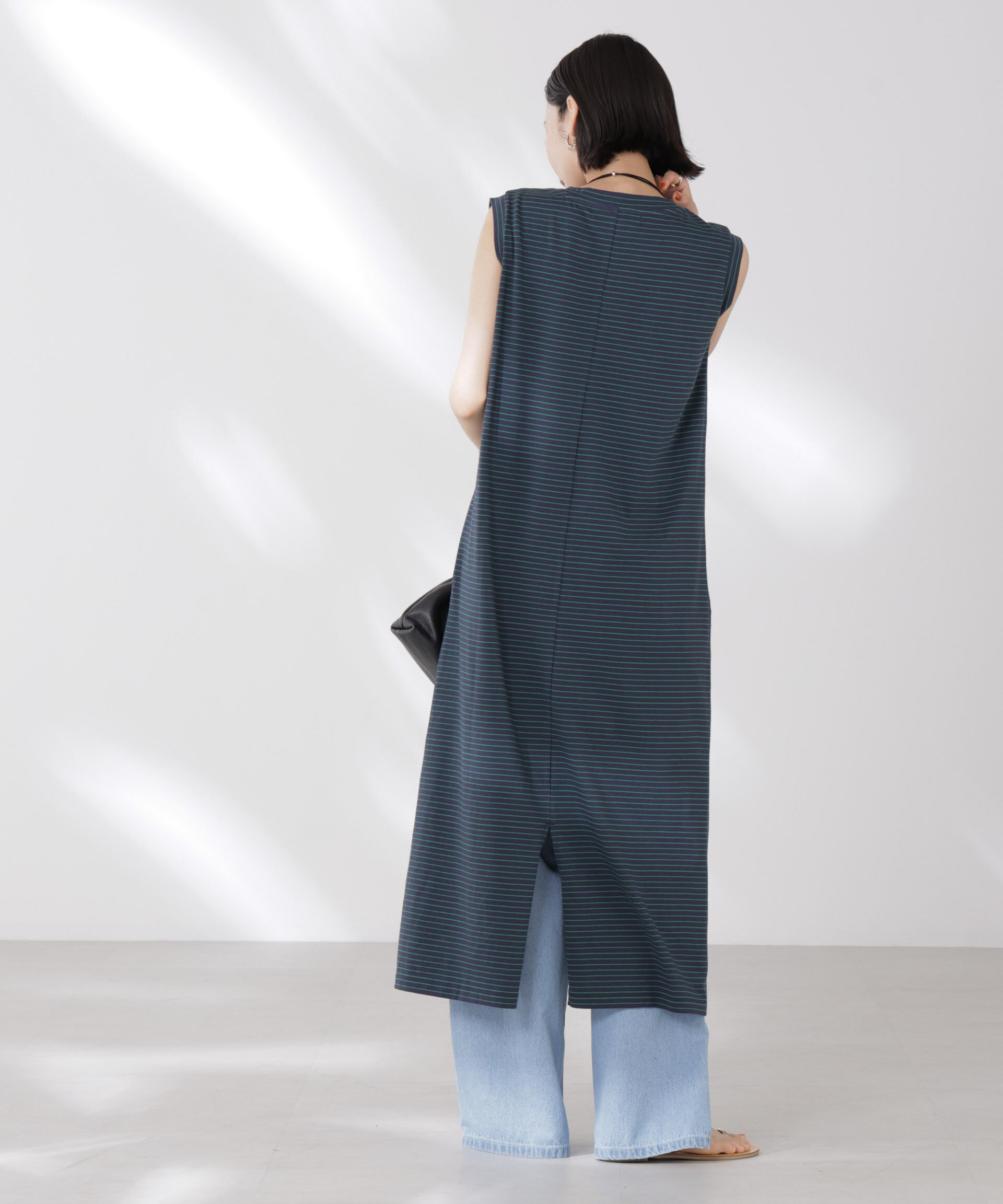 nano･universe「ボーダーノースリーブワンピース」|ワンピース|