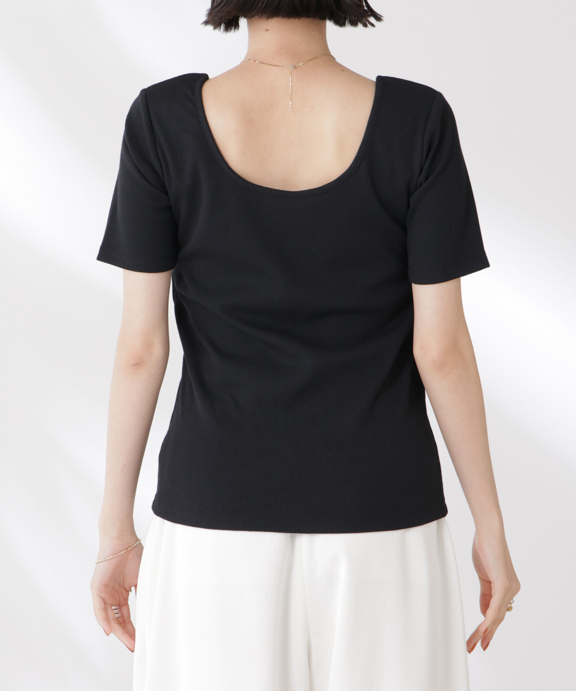 nano･universe「抗菌防臭・接触冷感機能 カップ付きクルーネックトップス」|Tシャツ・カットソー|