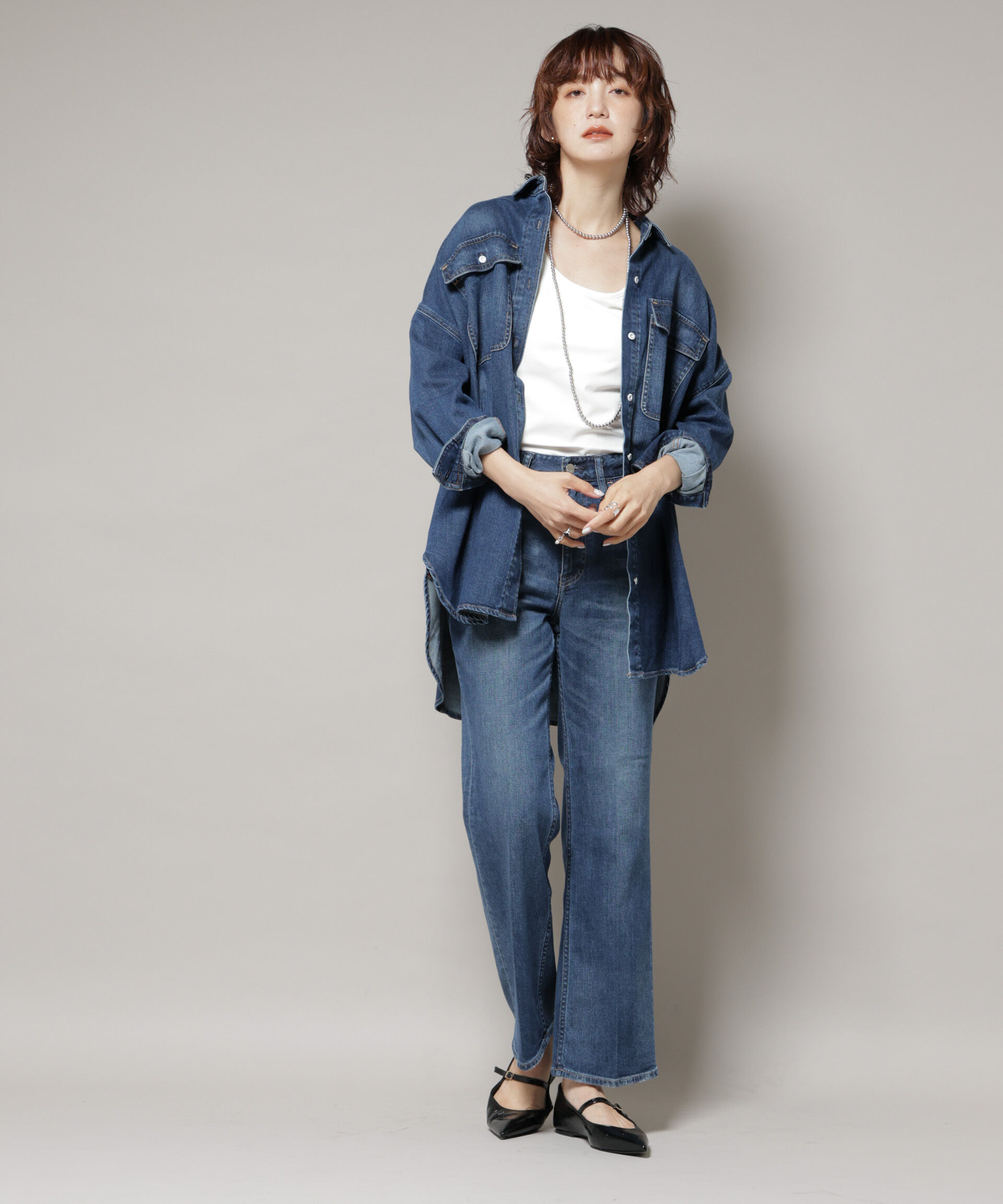 nano･universe「Healthy DENIM/Lotus フレアデニム」|チノ|