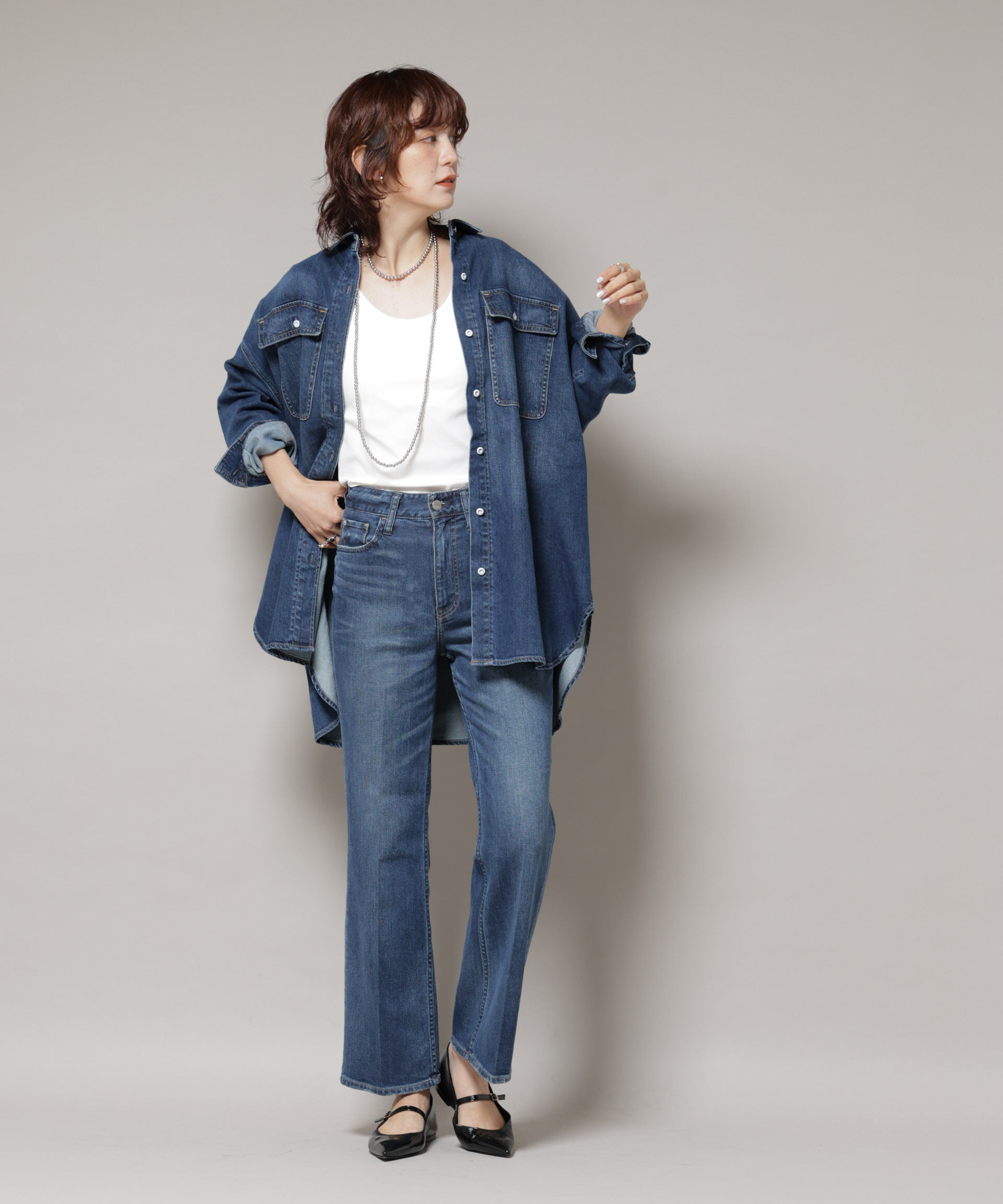 nano･universe「Healthy DENIM/Lotus フレアデニム」|チノ|