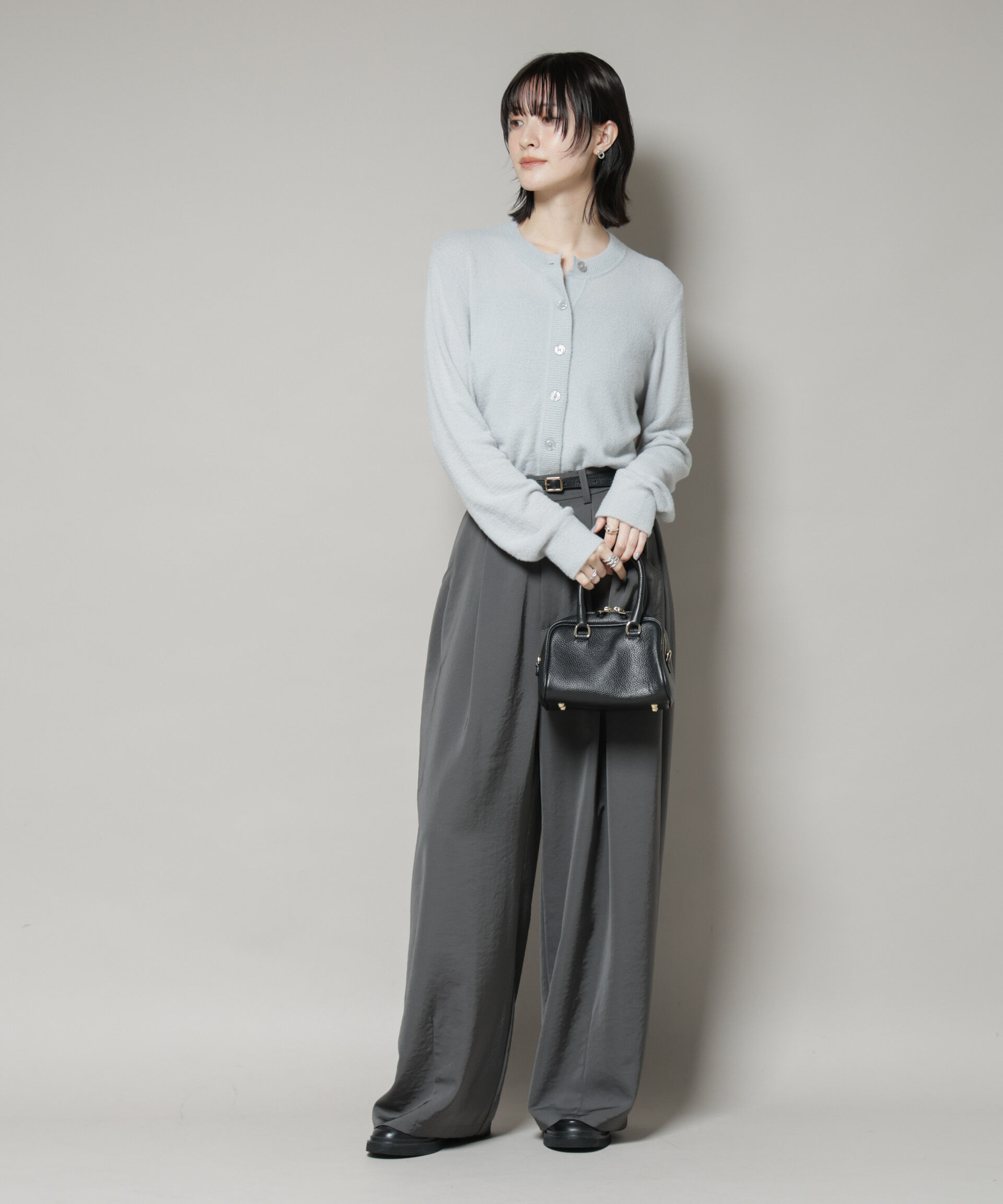 nano･universe「ミニラメシャギークルーネックカーディガン」|ニット・セーター|