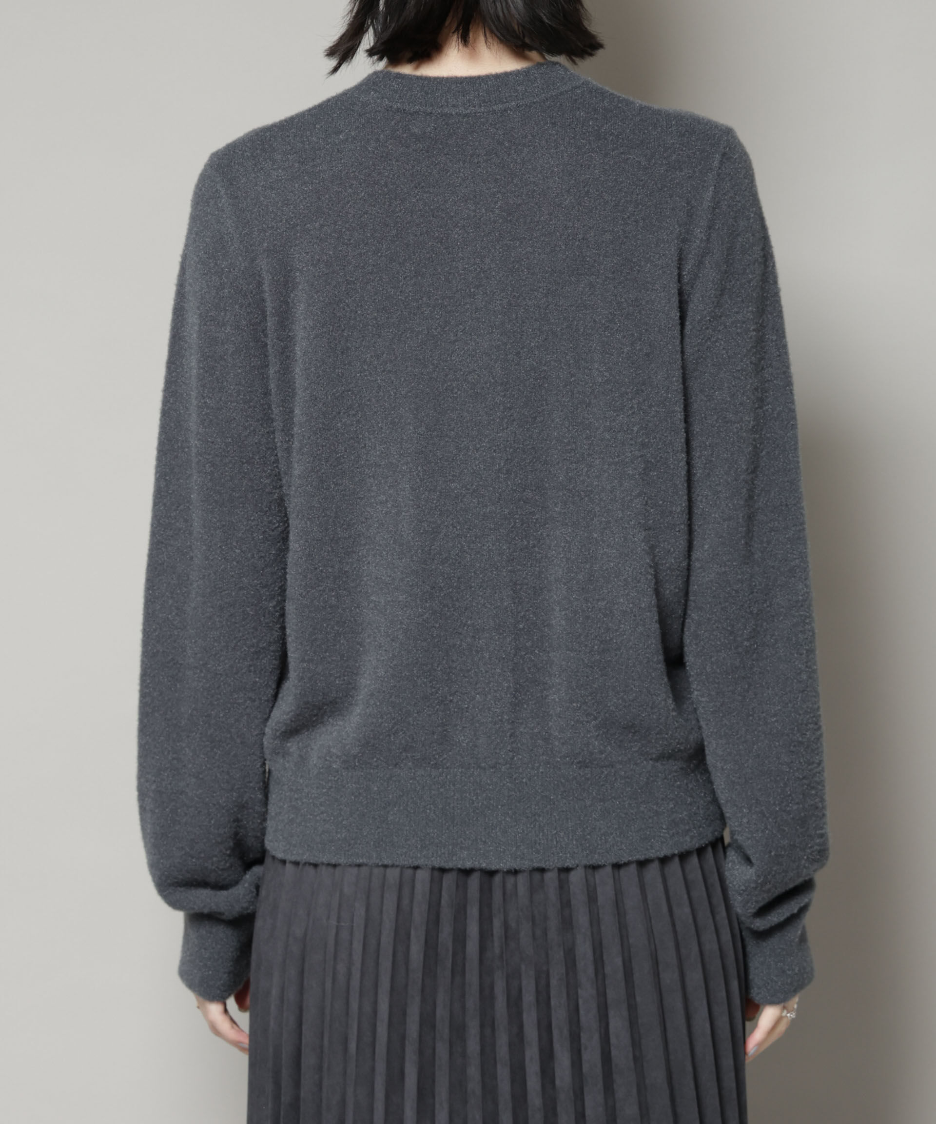 nano･universe「ミニラメシャギークルーネックカーディガン」|ニット・セーター|