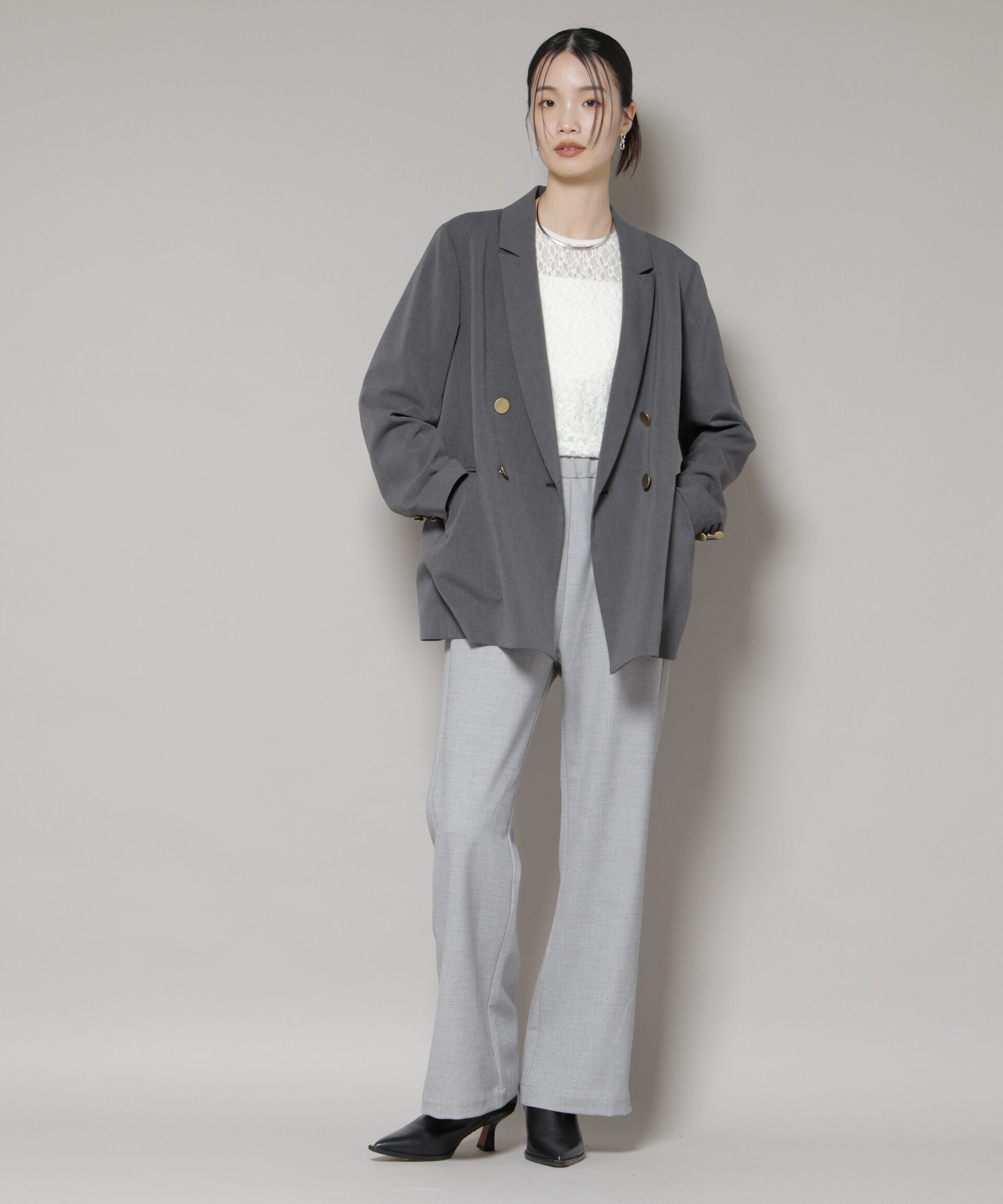 nano･universe「ジップスリットパンツ」|チノ|