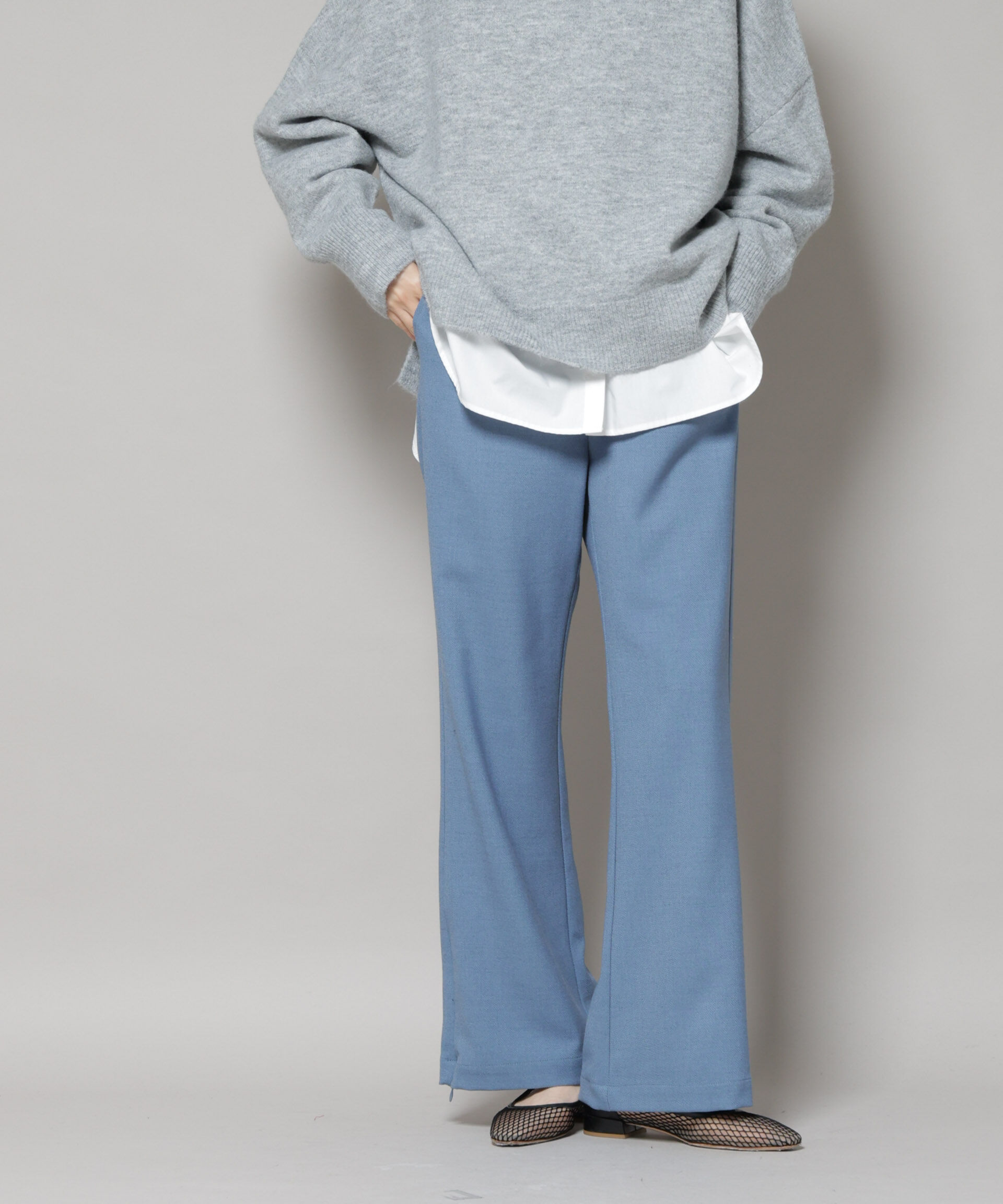 nano･universe「ジップスリットパンツ」|チノ|